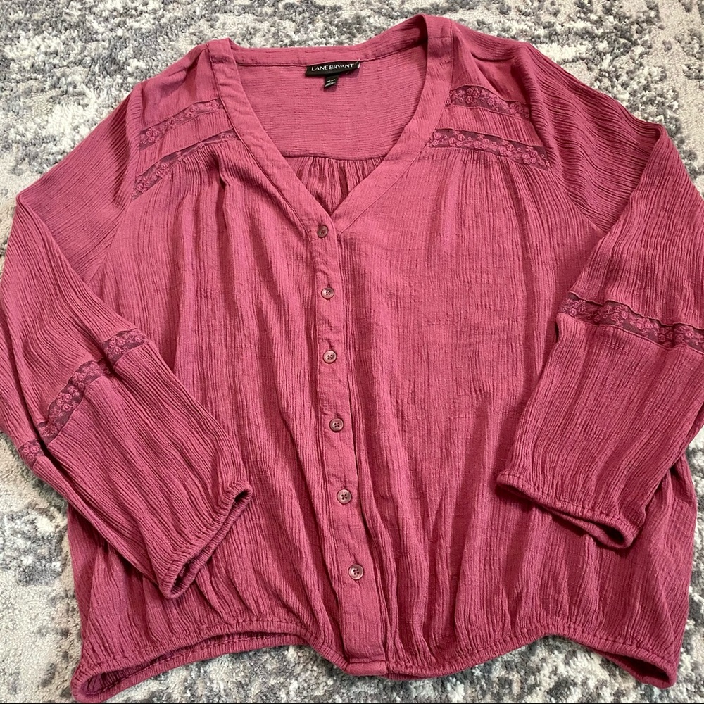 LANE BRYANT cherry colored blouse